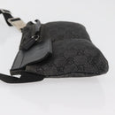 GUCCI GG Canvas Waist bag Black Silver 28556 Auth ka3628-5