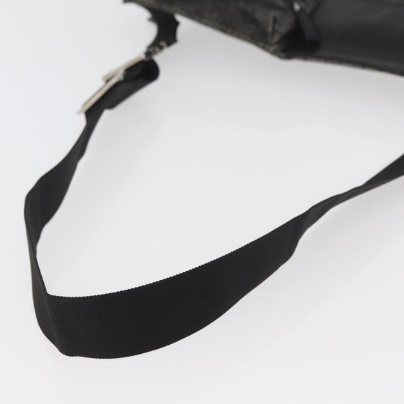 GUCCI GG Canvas Waist bag Black Silver 28556 Auth ka3628