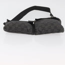 GUCCI GG Canvas Waist bag Black Silver 28556 Auth ka3628-9