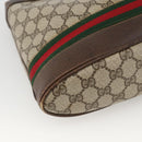 GUCCI GG Supreme Web Sherry Line Bag PVC Beige Gold 23 01 1791 Auth ka3630-15