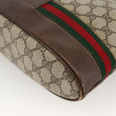GUCCI GG Supreme Web Sherry Line Bag PVC Beige Gold 23 01 1791 Auth ka3630-16