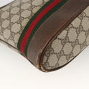 GUCCI GG Supreme Web Sherry Line Bag PVC Beige Gold 23 01 1791 Auth ka3630-17