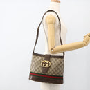 GUCCI GG Supreme Web Sherry Line Bag PVC Beige Gold 23 01 1791 Auth ka3630-22