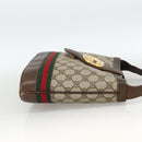 GUCCI GG Supreme Web Sherry Line Bag PVC Beige Gold 23 01 1791 Auth ka3630-4