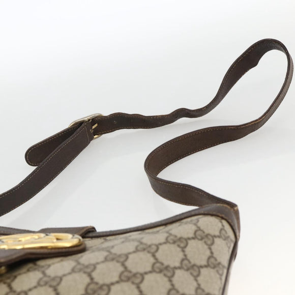 GUCCI GG Supreme Web Sherry Line Bag PVC Beige Gold 23 01 1791 Auth ka3630