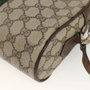 GUCCI GG Supreme Web Sherry Line Shoulder Bag PVC Beige Gold Auth ka3631-15