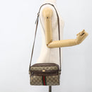 GUCCI GG Supreme Web Sherry Line Shoulder Bag PVC Beige Gold Auth ka3631-21