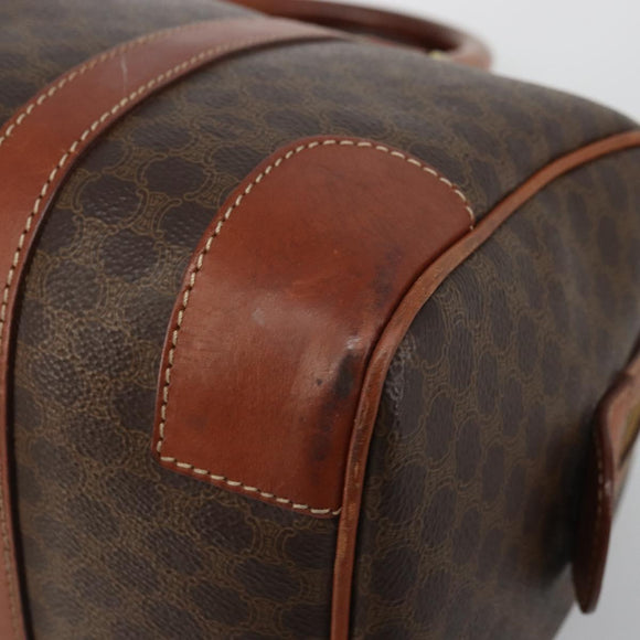 CELINE Macadam Canvas Hand Bag PVC Leather Brown Gold Auth ka3635