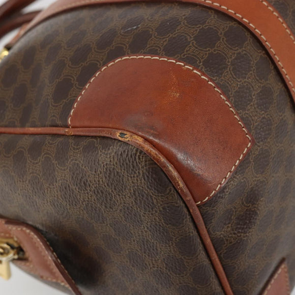 CELINE Macadam Canvas Hand Bag PVC Leather Brown Gold Auth ka3635