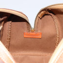 CELINE Macadam Canvas Hand Bag PVC Leather Brown Gold Auth ka3635-18