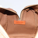 CELINE Macadam Canvas Hand Bag PVC Leather Brown Gold Auth ka3635-19