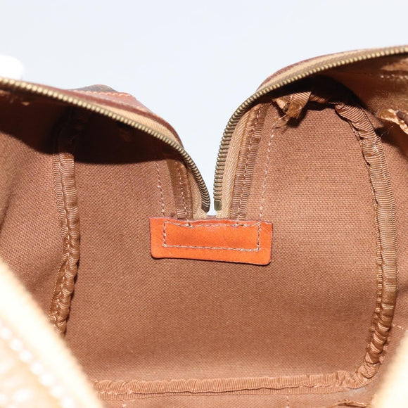 CELINE Macadam Canvas Hand Bag PVC Leather Brown Gold Auth ka3635