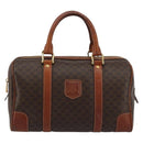 CELINE Macadam Canvas Hand Bag PVC Leather Brown Gold Auth ka3635-13