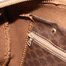 CELINE Macadam Canvas Hand Bag PVC Leather Brown Gold Auth ka3635-20