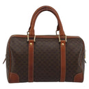 CELINE Macadam Canvas Hand Bag PVC Leather Brown Gold Auth ka3635-2