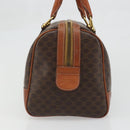 CELINE Macadam Canvas Hand Bag PVC Leather Brown Gold Auth ka3635-4