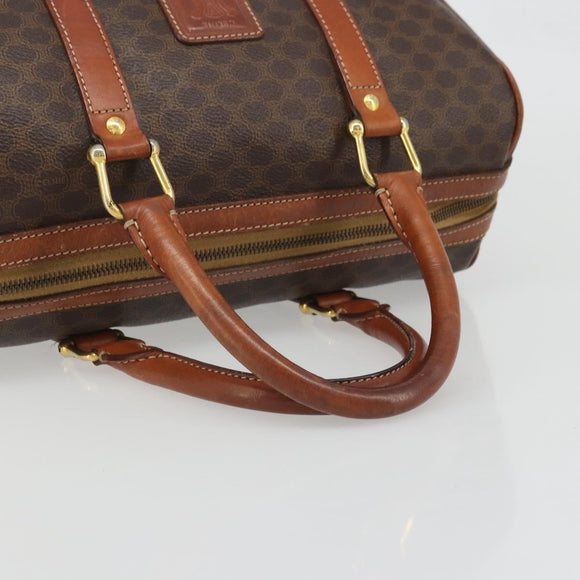CELINE Macadam Canvas Hand Bag PVC Leather Brown Gold Auth ka3635