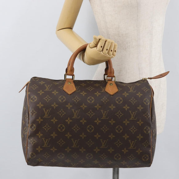 LOUIS VUITTON Monogram Speedy 35 Hand Bag M41524 LV Auth ka3636A
