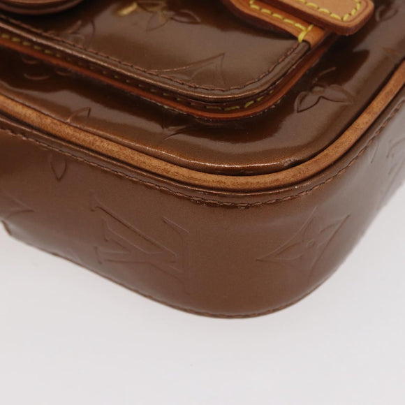 LOUIS VUITTON Monogram Vernis Christie PM Shoulder Bag Bronze M91111 Auth ka3637