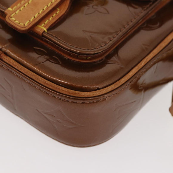 LOUIS VUITTON Monogram Vernis Christie PM Shoulder Bag Bronze M91111 Auth ka3637