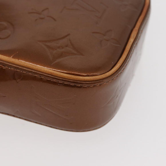 LOUIS VUITTON Monogram Vernis Christie PM Shoulder Bag Bronze M91111 Auth ka3637