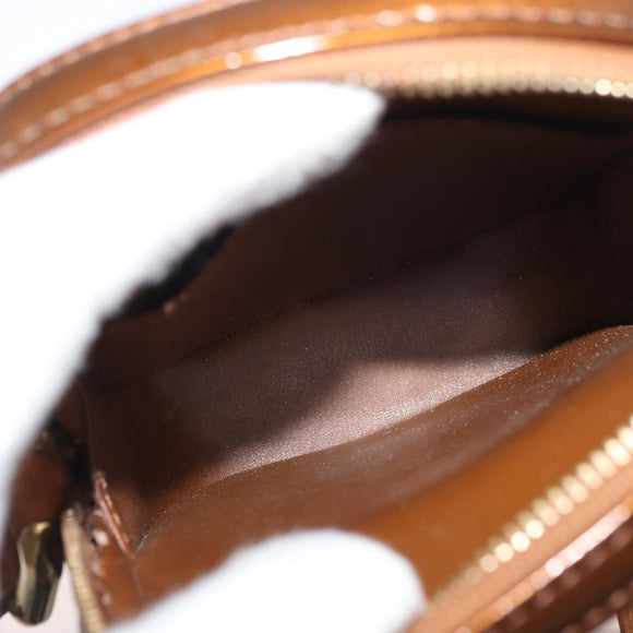 LOUIS VUITTON Monogram Vernis Christie PM Shoulder Bag Bronze M91111 Auth ka3637