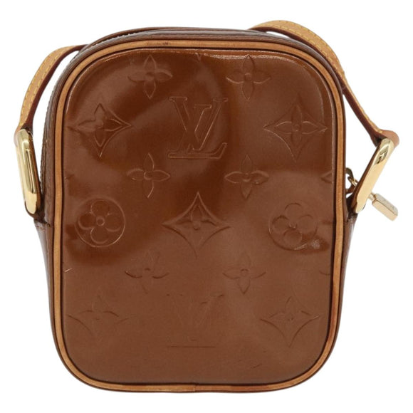 LOUIS VUITTON Monogram Vernis Christie PM Shoulder Bag Bronze M91111 Auth ka3637