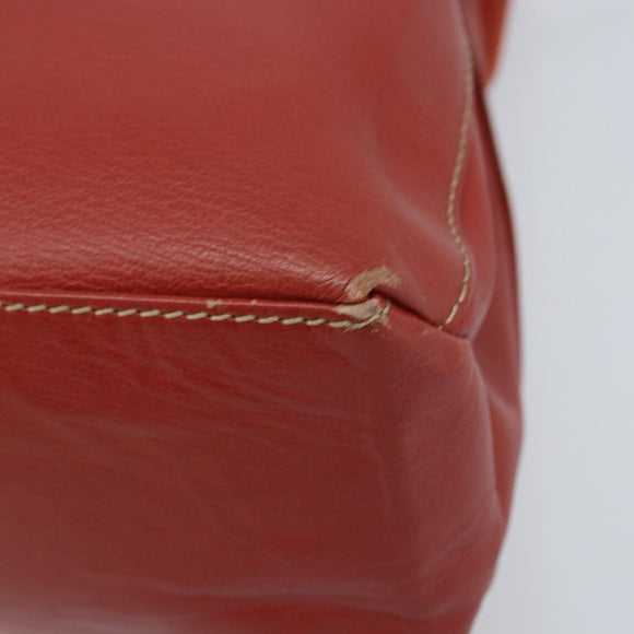 LOEWE Velazquez Hand Bag Leather 2way Orange Gold Auth ka3639