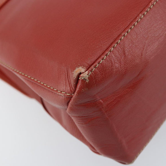 LOEWE Velazquez Hand Bag Leather 2way Orange Gold Auth ka3639