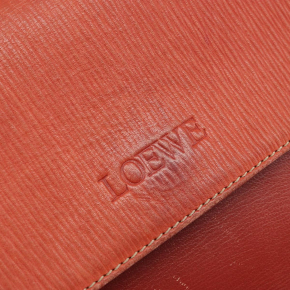 LOEWE Velazquez Hand Bag Leather 2way Orange Gold Auth ka3639