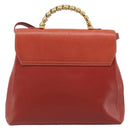 LOEWE Velazquez Hand Bag Leather 2way Orange Gold Auth ka3639-2