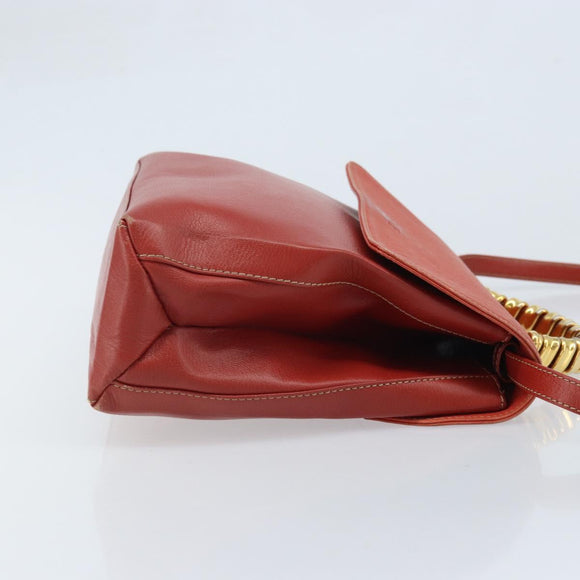 LOEWE Velazquez Hand Bag Leather 2way Orange Gold Auth ka3639