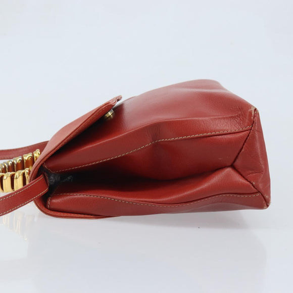 LOEWE Velazquez Hand Bag Leather 2way Orange Gold Auth ka3639