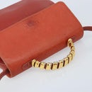 LOEWE Velazquez Hand Bag Leather 2way Orange Gold Auth ka3639-6