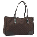 GUCCI GG Canvas Web Sherry Line Bag Nylon Outlet Brown Silver 293592 Auth ka3641-1