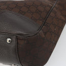 GUCCI GG Canvas Web Sherry Line Bag Nylon Outlet Brown Silver 293592 Auth ka3641-10