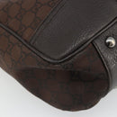 GUCCI GG Canvas Web Sherry Line Bag Nylon Outlet Brown Silver 293592 Auth ka3641-11