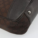 GUCCI GG Canvas Web Sherry Line Bag Nylon Outlet Brown Silver 293592 Auth ka3641-13