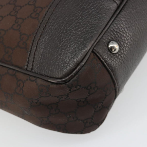 GUCCI GG Canvas Web Sherry Line Bag Nylon Outlet Brown Silver 293592 Auth ka3641