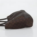 GUCCI GG Canvas Web Sherry Line Bag Nylon Outlet Brown Silver 293592 Auth ka3641-5