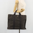 HERMES Her Line Tote MM Tasche Canvas Grau Silber Auth ka3644-21