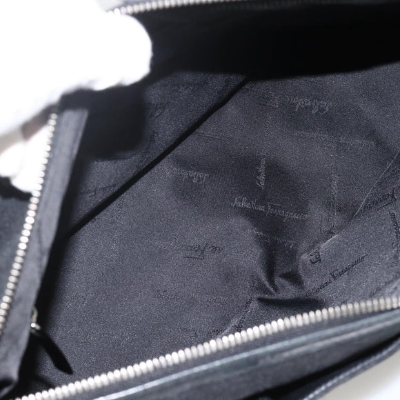 Salvatore Ferragamo Shoulder Bag Canvas Black Silver Auth ka3648