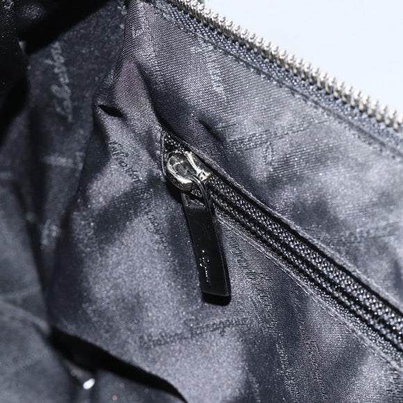 Salvatore Ferragamo Shoulder Bag Canvas Black Silver Auth ka3648