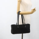 Salvatore Ferragamo Shoulder Bag Canvas Black Silver Auth ka3648-23