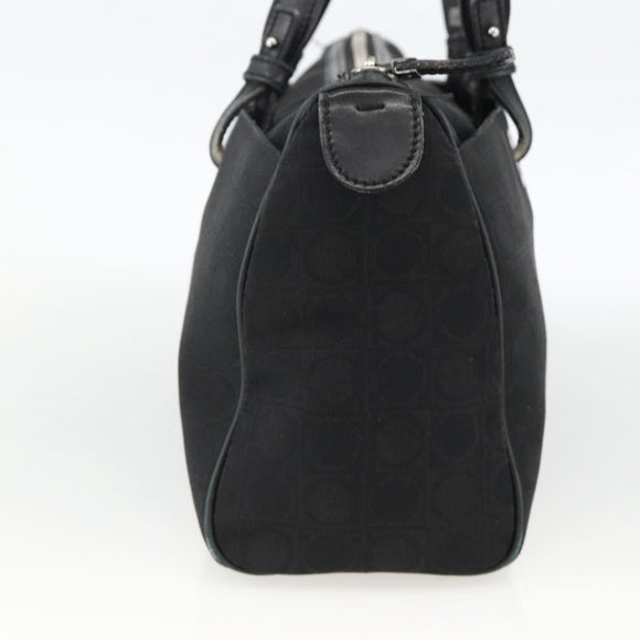 Salvatore Ferragamo Shoulder Bag Canvas Black Silver Auth ka3648