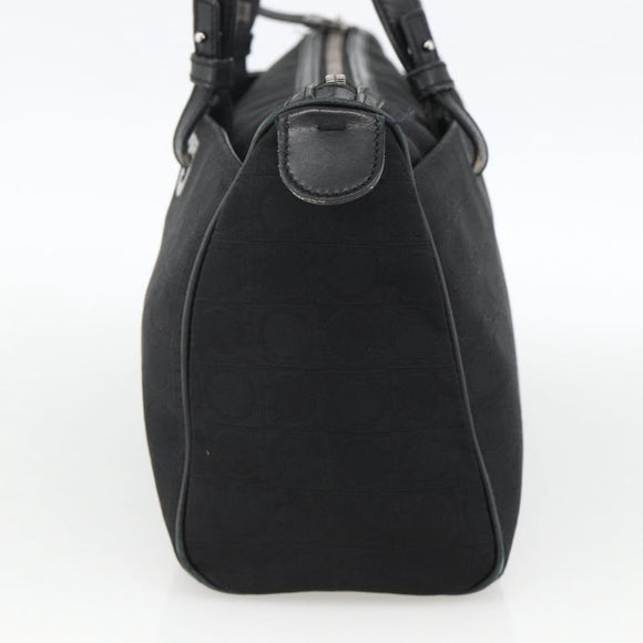 Salvatore Ferragamo Shoulder Bag Canvas Black Silver Auth ka3648