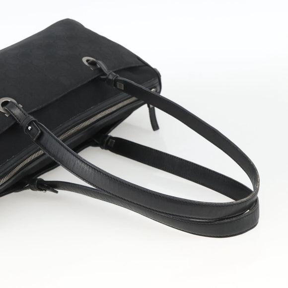 Salvatore Ferragamo Shoulder Bag Canvas Black Silver Auth ka3648