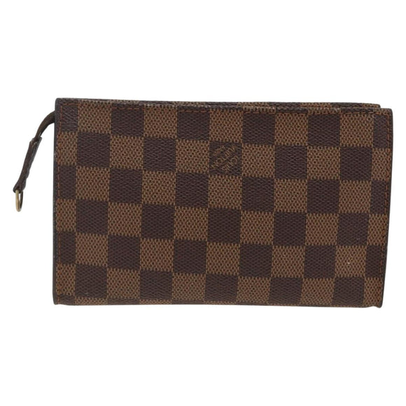LOUIS VUITTON Damier Ebene Marais Pouch LV Auth ka3649