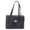 Christian Dior Hand Bag Leather Gold Navy Auth ka3651-1