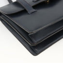 Christian Dior Hand Bag Leather Gold Navy Auth ka3651-14